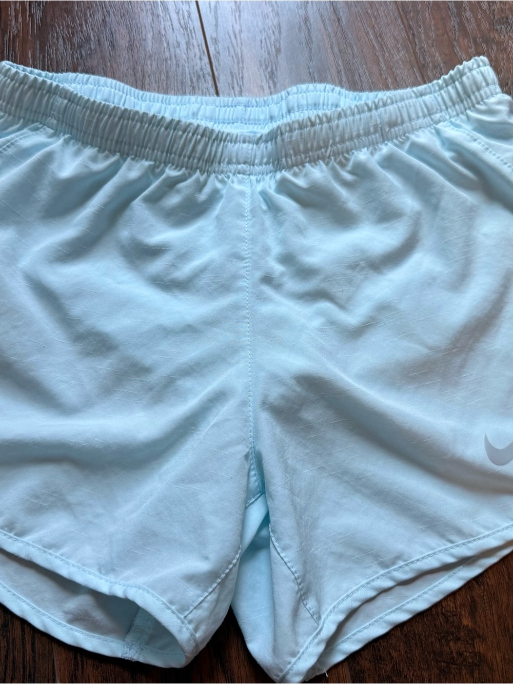 Nike Dri Fit Light / Ice Blue Performance Lined Running Shorts, XS - Picture 2 of 8